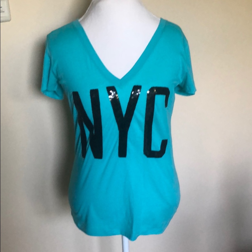 Novelty PINK NYC Sequin Tee